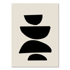 Quadro da parete – Stampa su tela – Nero Beige – 50×70 cm – Geometria astratta per il soggiorno