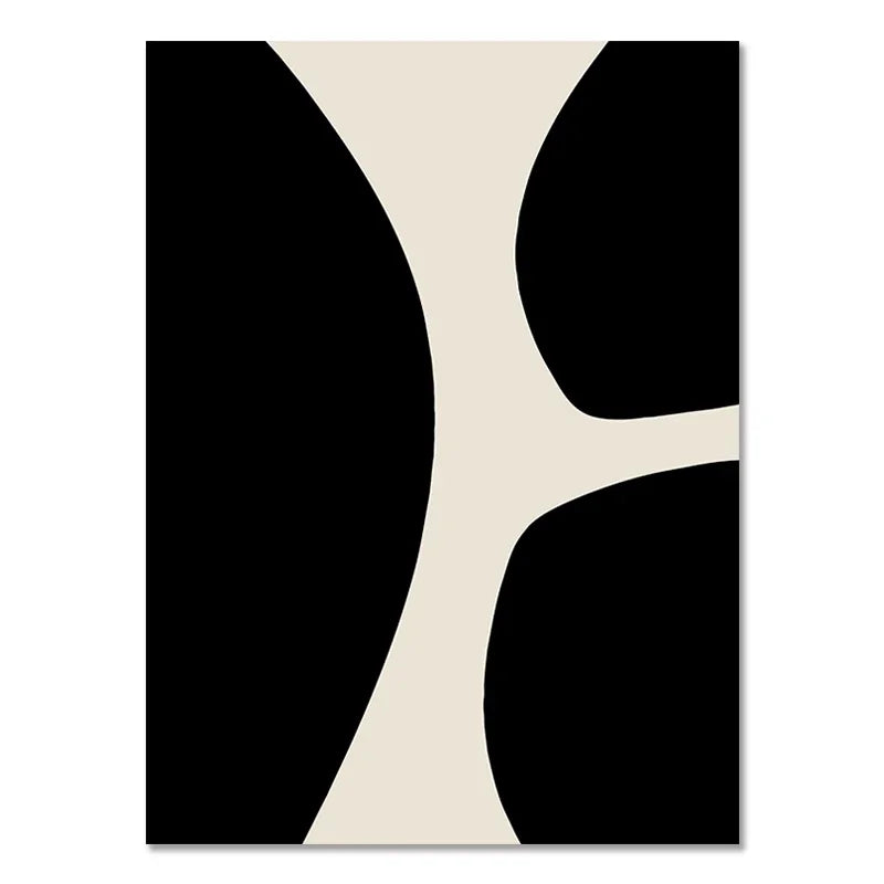 Quadro da parete – Stampa su tela – Nero Beige – 50×70 cm – Geometria astratta per il soggiorno