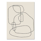 Quadro da parete – Stampa su tela – Nero Beige – 50×70 cm – Geometria astratta per il soggiorno