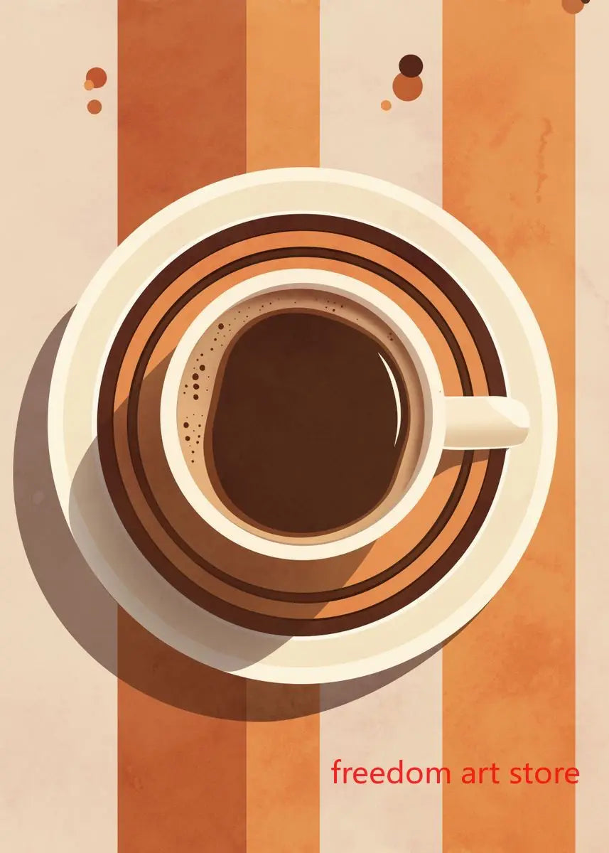 Quadro – Stampa su tela – Amanti del caffè vintage – Colorato – Verticale – Astratto anni '70