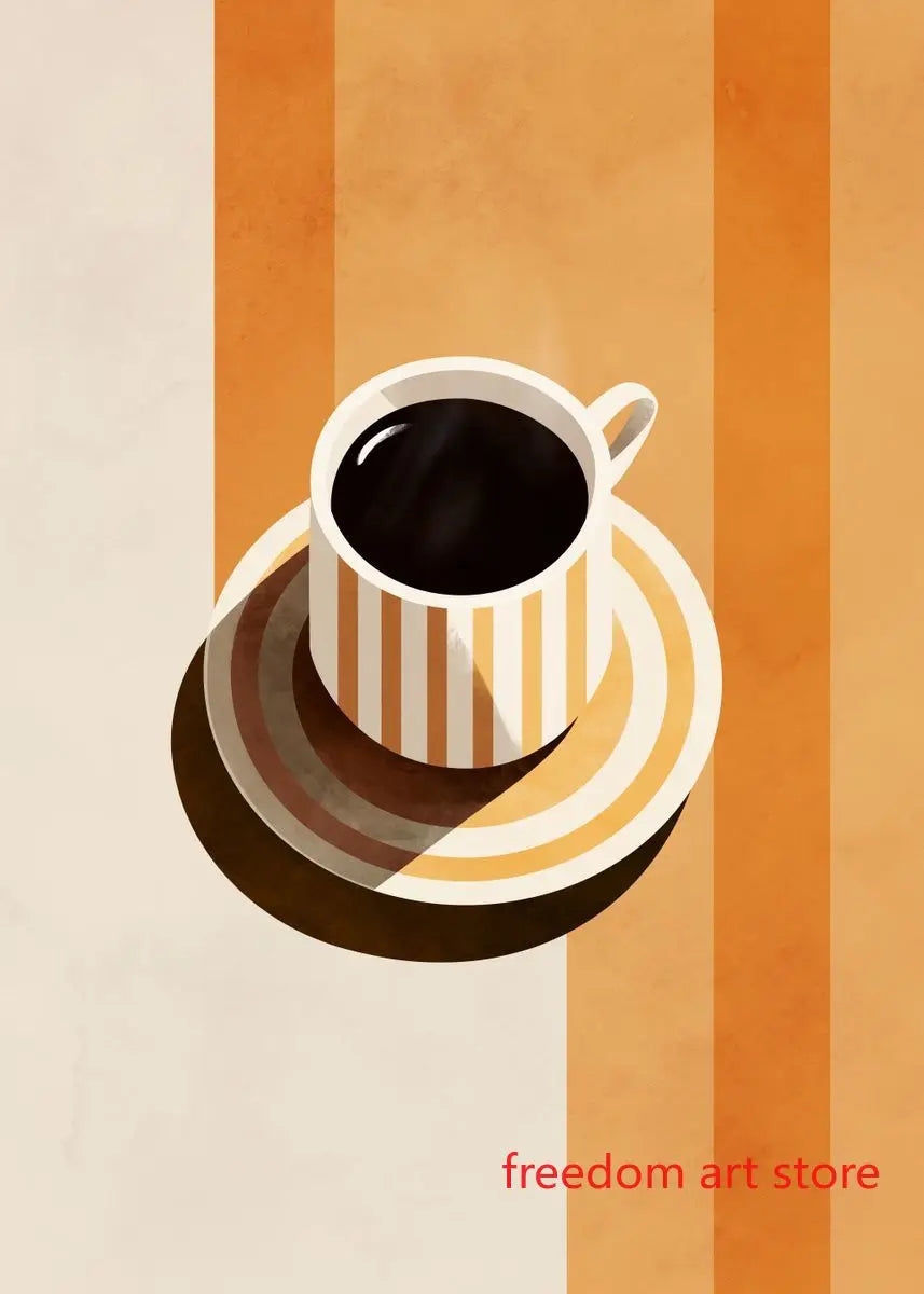 Quadro – Stampa su tela – Amanti del caffè vintage – Colorato – Verticale – Astratto anni '70