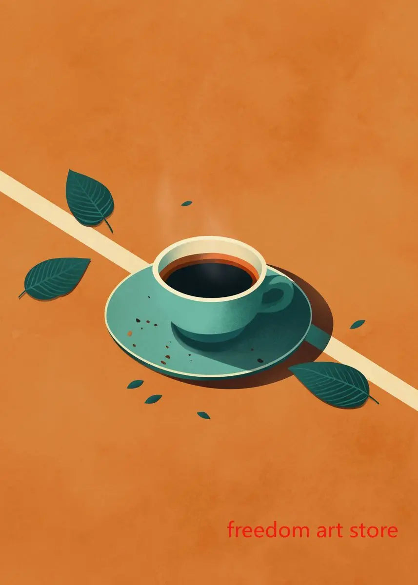 Quadro – Stampa su tela – Amanti del caffè vintage – Colorato – Verticale – Astratto anni '70