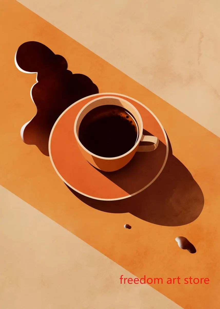 Quadro – Stampa su tela – Amanti del caffè vintage – Colorato – Verticale – Astratto anni '70
