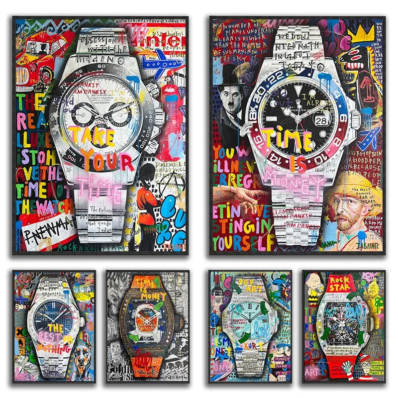 Arte murale – Stampa su tela graffiti – Aspetto graffiti colorato – Dimensione standard – Design moderno per accenti creativi
