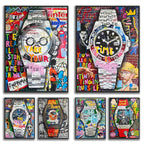 Arte murale – Stampa su tela graffiti – Aspetto graffiti colorato – Dimensione standard – Design moderno per accenti creativi