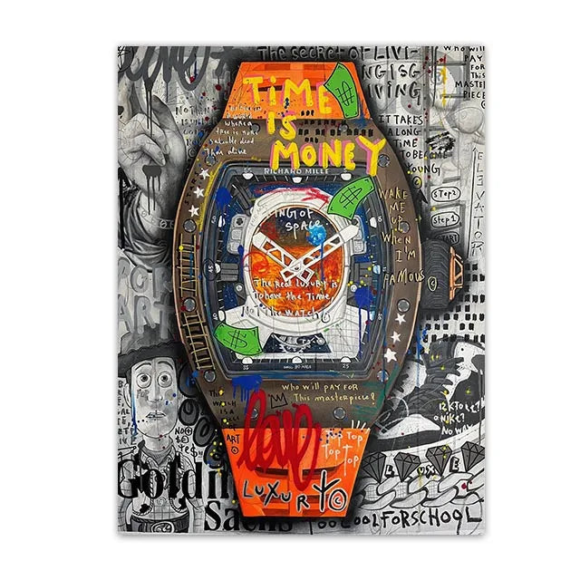 Arte murale – Stampa su tela graffiti – Aspetto graffiti colorato – Dimensione standard – Design moderno per accenti creativi