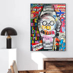 Arte murale – Stampa su tela graffiti – Aspetto graffiti colorato – Dimensione standard – Design moderno per accenti creativi