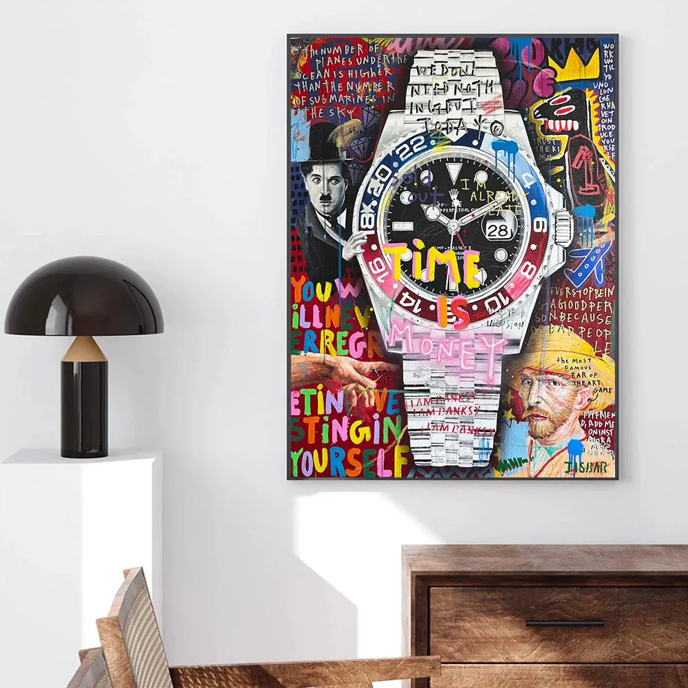 Arte murale – Stampa su tela graffiti – Aspetto graffiti colorato – Dimensione standard – Design moderno per accenti creativi