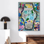 Arte murale – Stampa su tela graffiti – Aspetto graffiti colorato – Dimensione standard – Design moderno per accenti creativi