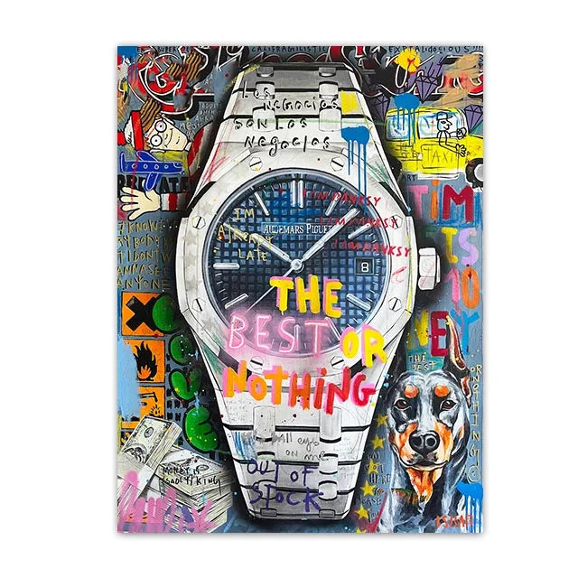 Arte murale – Stampa su tela graffiti – Aspetto graffiti colorato – Dimensione standard – Design moderno per accenti creativi