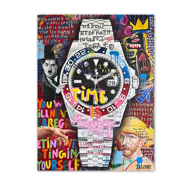 Arte murale – Stampa su tela graffiti – Aspetto graffiti colorato – Dimensione standard – Design moderno per accenti creativi