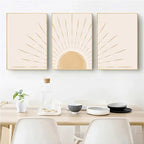 Arte da parete – Canvas di alta qualità – Giallo – 50×70 cm – Illustrazioni geometriche della natura in stile Boho