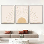 Arte da parete – Canvas di alta qualità – Giallo – 50×70 cm – Illustrazioni geometriche della natura in stile Boho