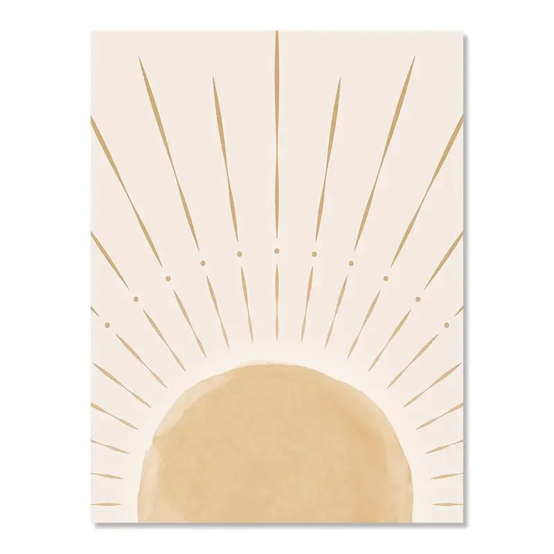 Arte da parete – Canvas di alta qualità – Giallo – 50×70 cm – Illustrazioni geometriche della natura in stile Boho