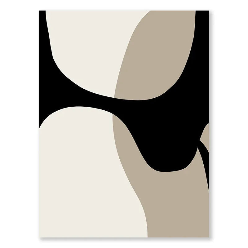 Arte da parete – Tela – Nero e Beige – Verticale – Astratto per Ambienti Eleganti