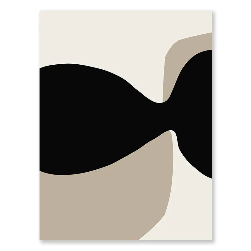 Arte da parete – Tela – Nero e Beige – Verticale – Astratto per Ambienti Eleganti