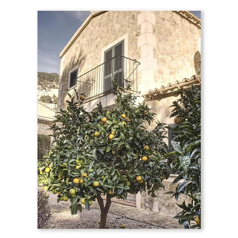 Arte da parete – Tela – Limoni – Verticale – Natura morta moderna – Paesaggio urbano italiano