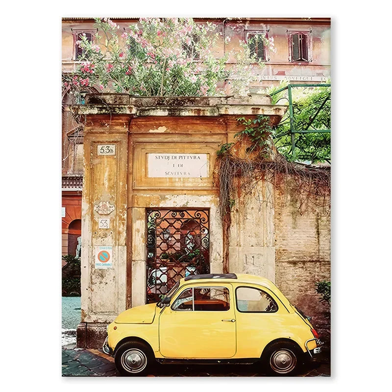 Arte da parete – Tela – Limoni – Verticale – Natura morta moderna – Paesaggio urbano italiano