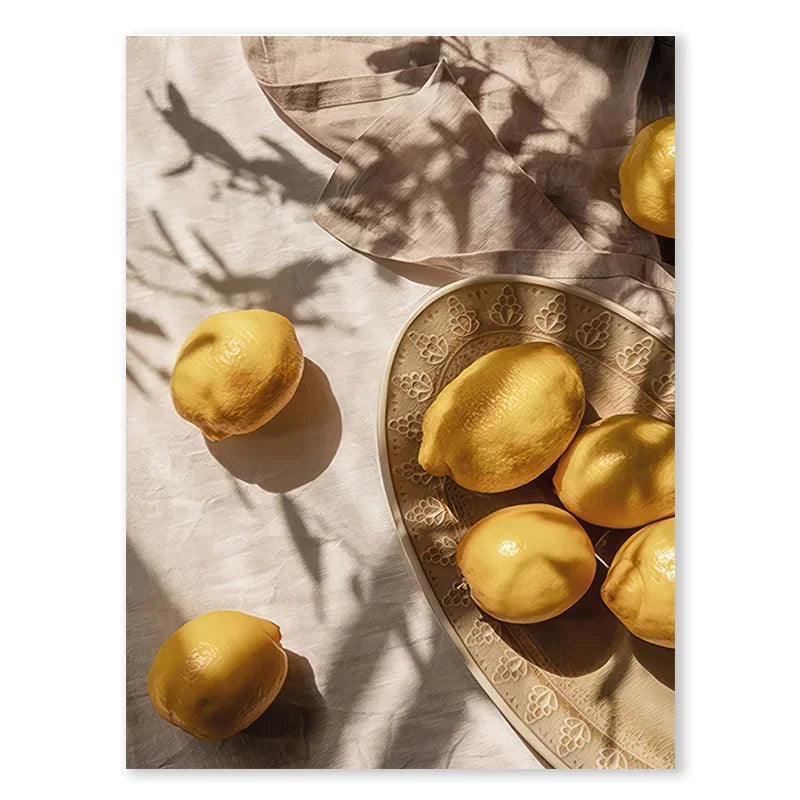 Arte da parete – Tela – Limoni – Verticale – Natura morta moderna – Paesaggio urbano italiano