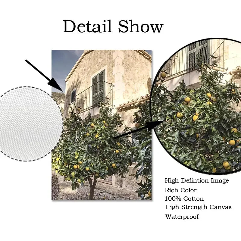 Arte da parete – Tela – Limoni – Verticale – Natura morta moderna – Paesaggio urbano italiano