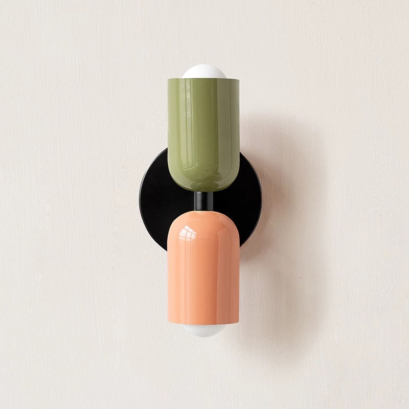 Lampada da parete – Vetro – Nero/Bianco – Ø 12 cm – Design moderno per interni eleganti