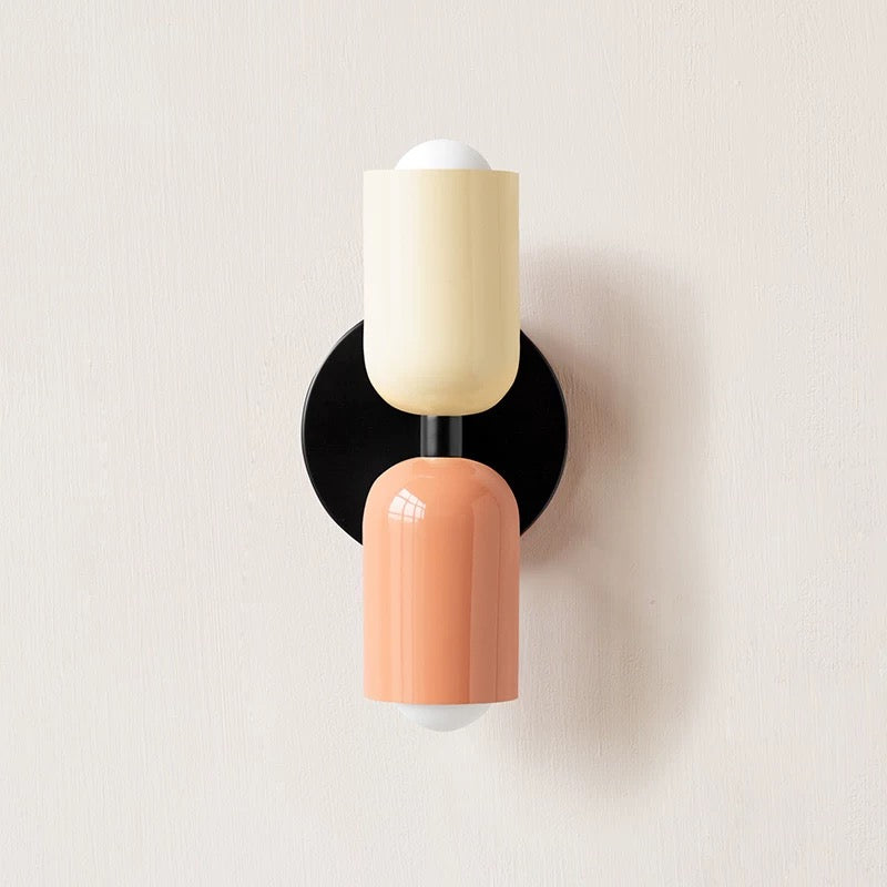 Lampada da parete – Vetro – Nero/Bianco – Ø 12 cm – Design moderno per interni eleganti