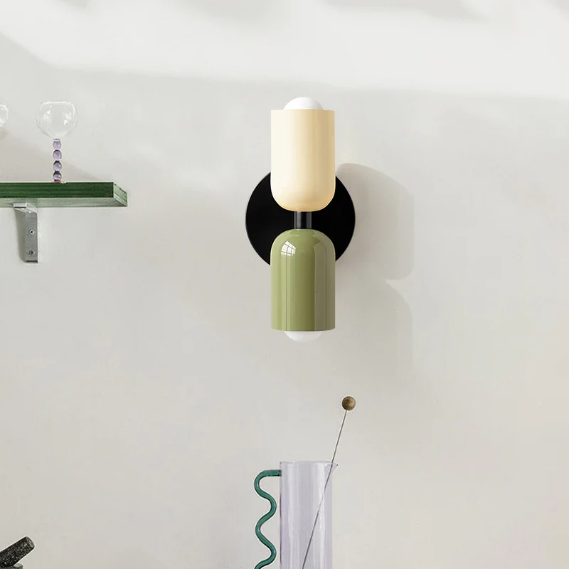 Lampada da parete – Vetro – Nero/Bianco – Ø 12 cm – Design moderno per interni eleganti