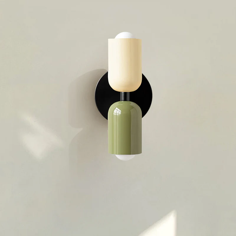 Lampada da parete – Vetro – Nero/Bianco – Ø 12 cm – Design moderno per interni eleganti