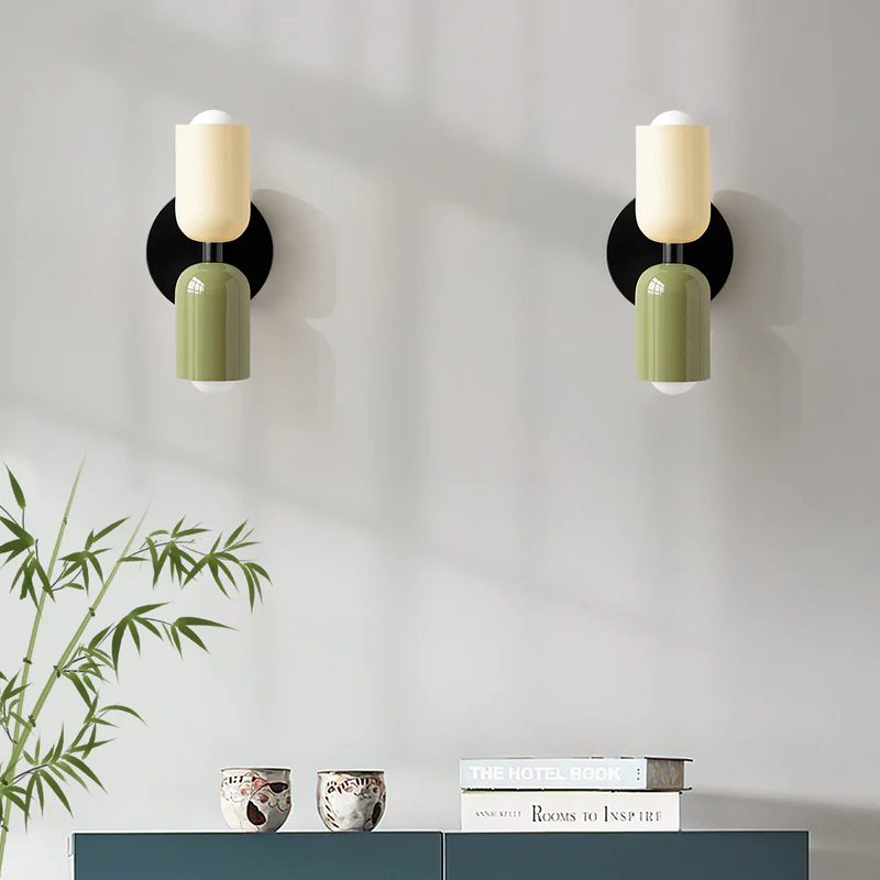 Lampada da parete – Vetro – Nero/Bianco – Ø 12 cm – Design moderno per interni eleganti