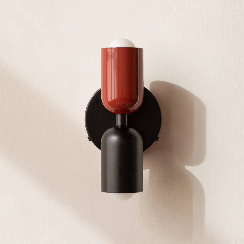 Lampada da parete – Vetro – Nero/Bianco – Ø 12 cm – Design moderno per interni eleganti