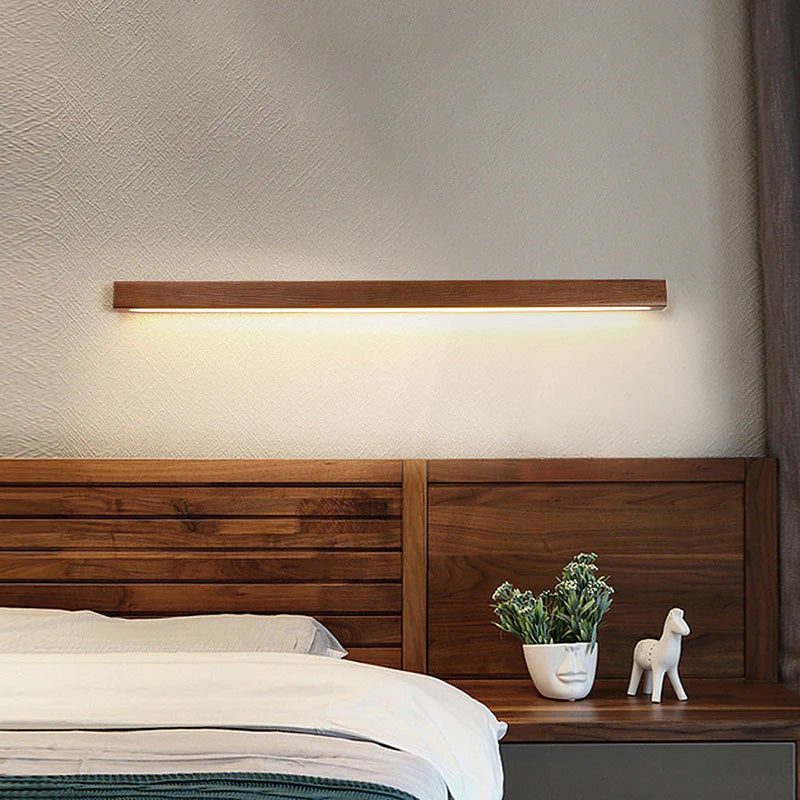 Lampada da parete – Finitura in legno – Luce calda – 3 posizioni di colore – Minimalista