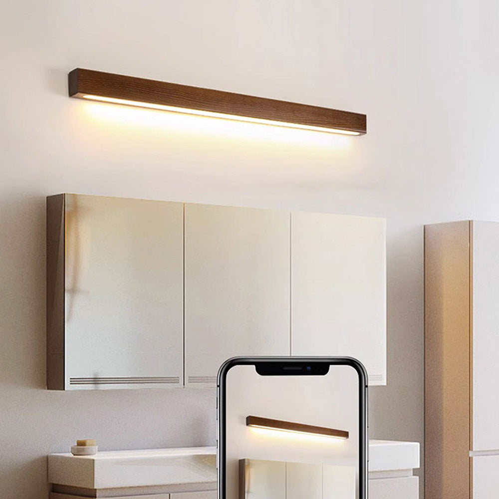 Lampada da parete – Finitura in legno – Luce calda – 3 posizioni di colore – Minimalista