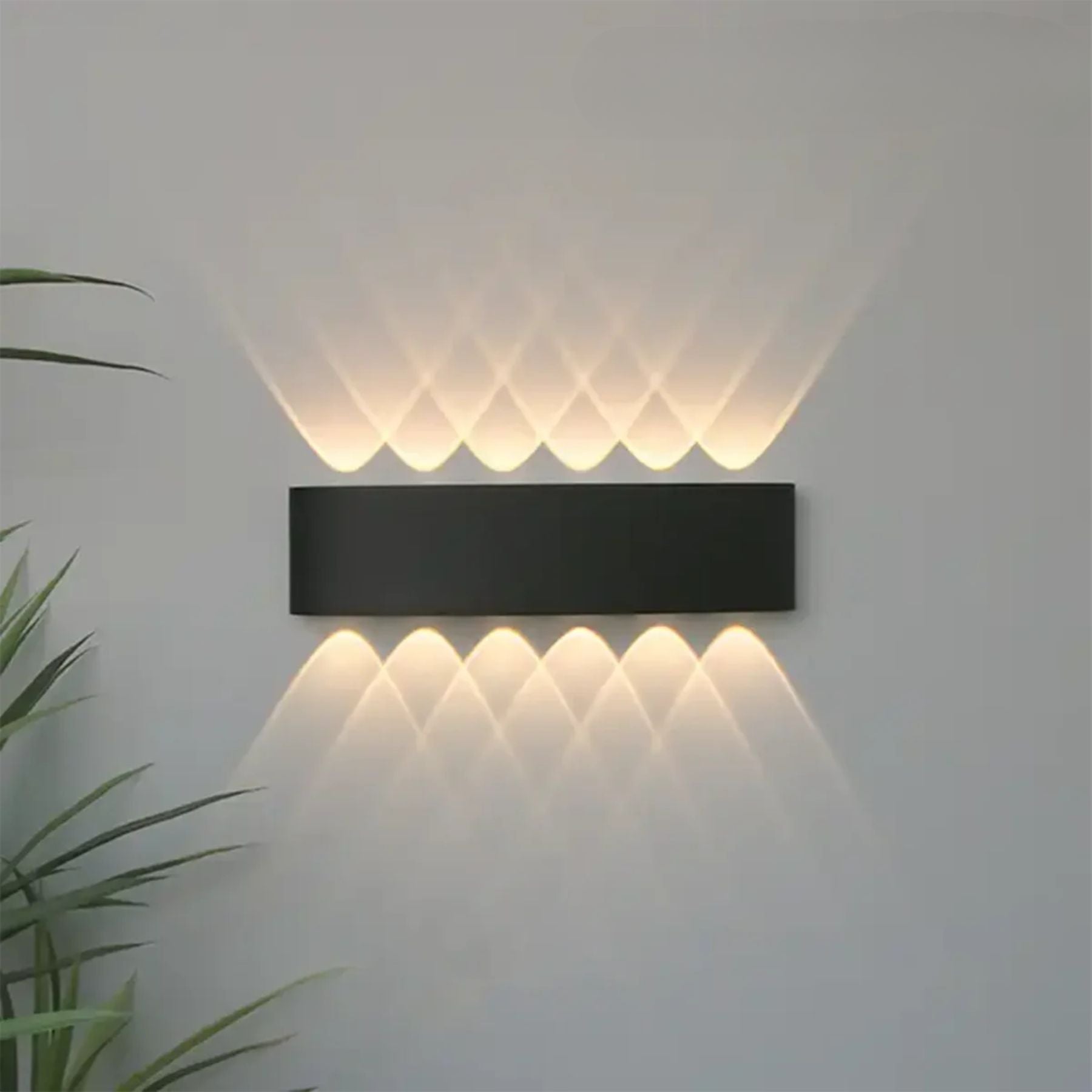 Lampada a muro – LED – Nera – Design moderno – Interno/Esterno – Resistente alle intemperie, Efficiente dal punto di vista energetico