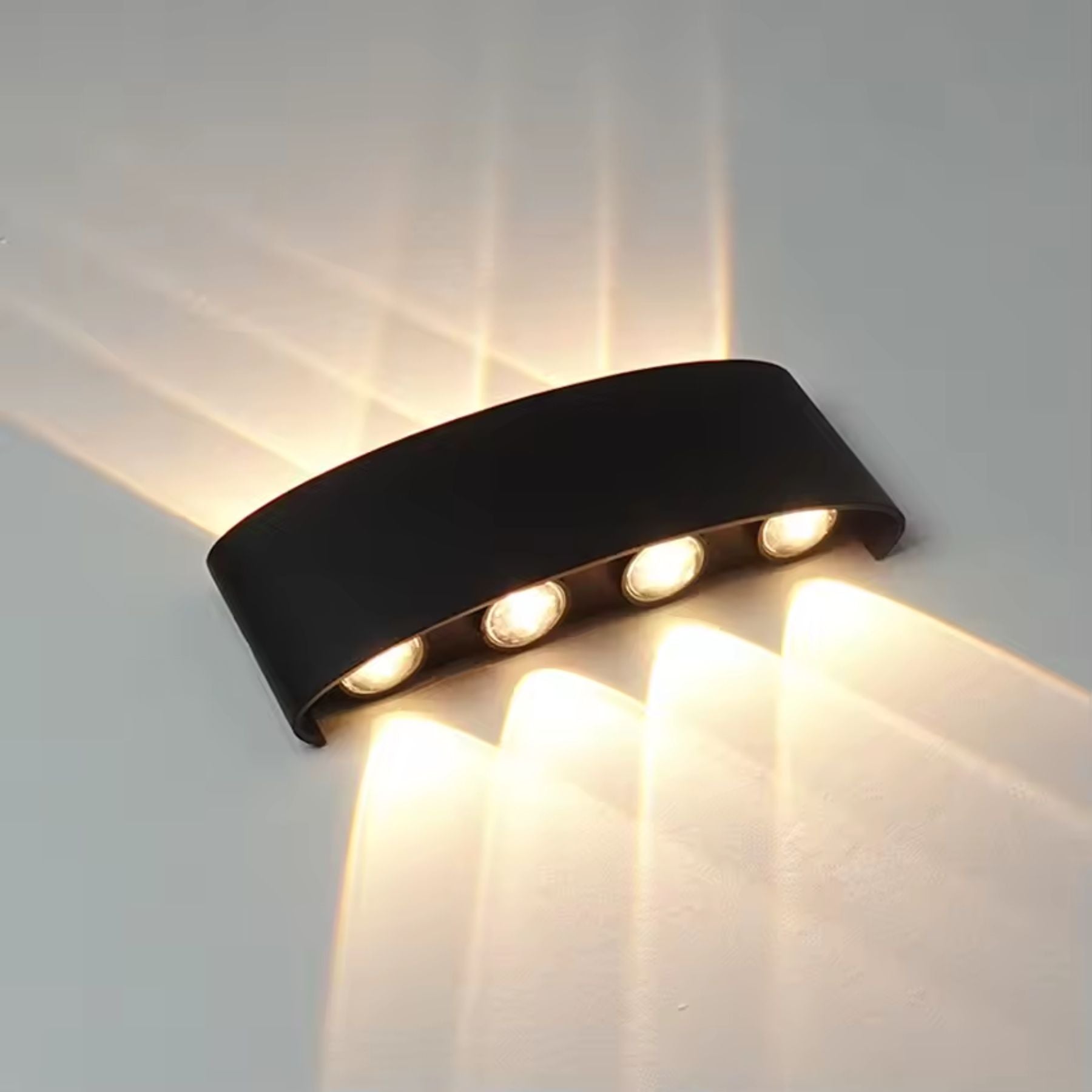 Lampada a muro – LED – Nera – Design moderno – Interno/Esterno – Resistente alle intemperie, Efficiente dal punto di vista energetico