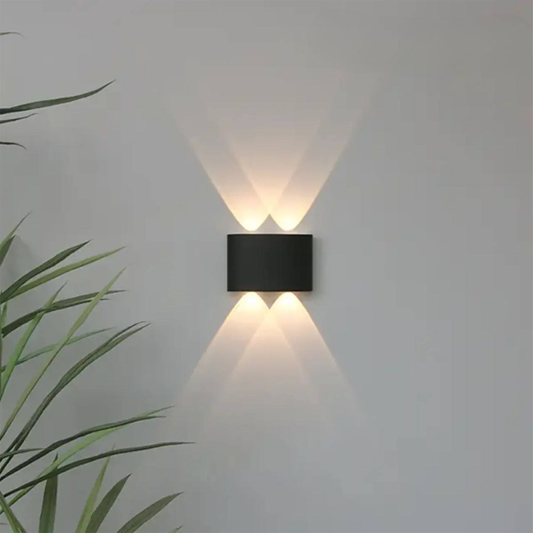 Lampada a muro – LED – Nera – Design moderno – Interno/Esterno – Resistente alle intemperie, Efficiente dal punto di vista energetico