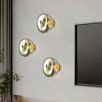 Lampada da Parete – Pietra Lavica e Vetro – Nero – E27 – Design Moderno per Interni Eleganti