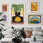 Poster da parete – Arte Boho astratta – Colorato – 50×70 cm – Motivi di tigri e leopardi vivaci