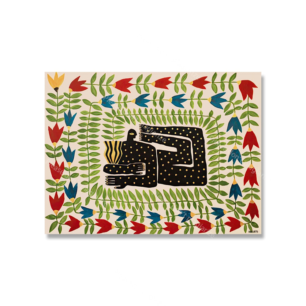 Poster da parete – Arte Boho astratta – Colorato – 50×70 cm – Motivi di tigri e leopardi vivaci