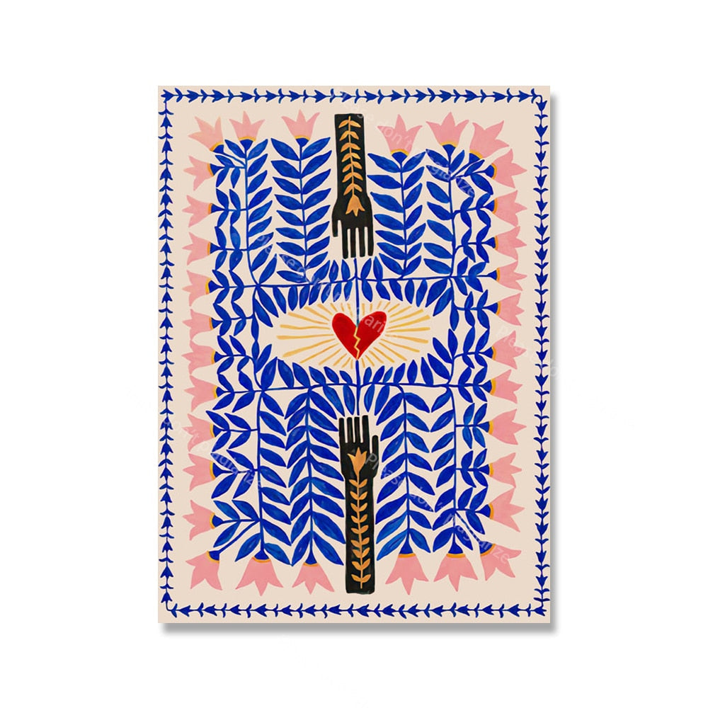 Poster da parete – Arte Boho astratta – Colorato – 50×70 cm – Motivi di tigri e leopardi vivaci
