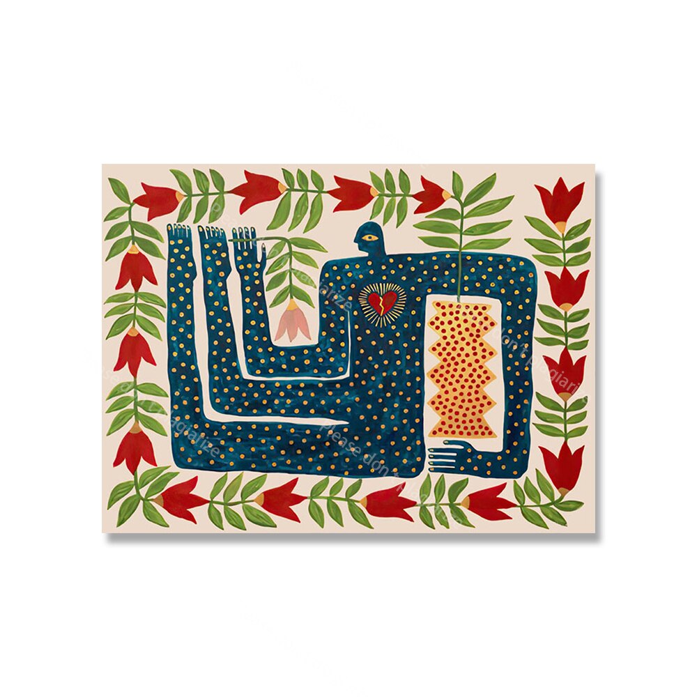 Poster da parete – Arte Boho astratta – Colorato – 50×70 cm – Motivi di tigri e leopardi vivaci
