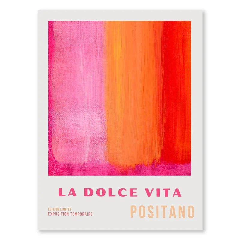 Poster da parete – Tela – Rosa e Arancione – Verticale – Arte Astratta per un Abitare Moderno