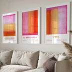 Poster da parete – Tela – Rosa e Arancione – Verticale – Arte Astratta per un Abitare Moderno