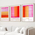 Poster da parete – Tela – Rosa e Arancione – Verticale – Arte Astratta per un Abitare Moderno