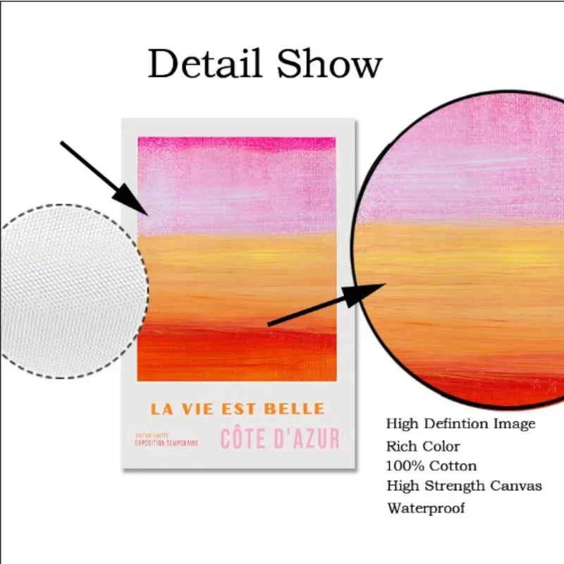Poster da parete – Tela – Rosa e Arancione – Verticale – Arte Astratta per un Abitare Moderno