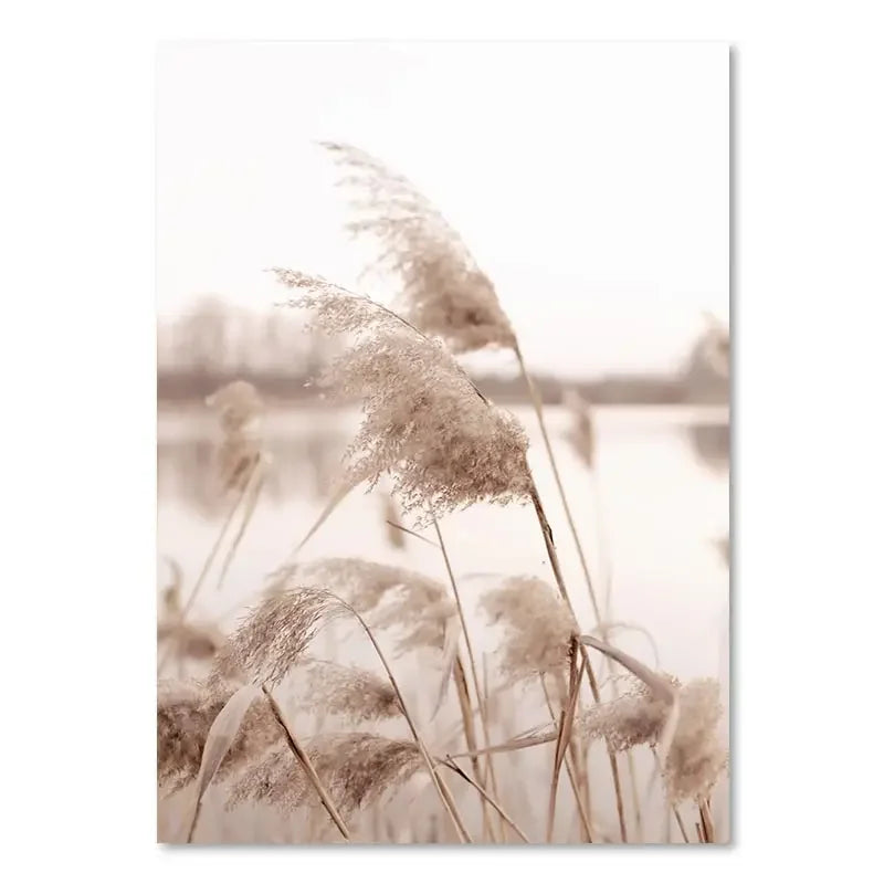 Poster da parete – Stampa su tela – Paesaggio beige con mongolfiera – Verticale – Design moderno per ambienti eleganti