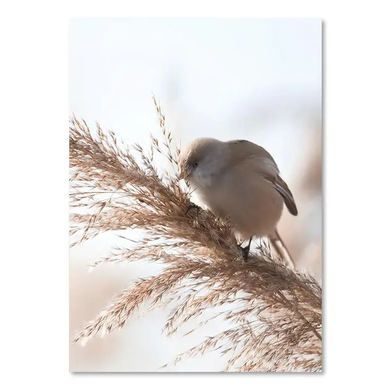 Poster da parete – Stampa su tela – Paesaggio beige con mongolfiera – Verticale – Design moderno per ambienti eleganti