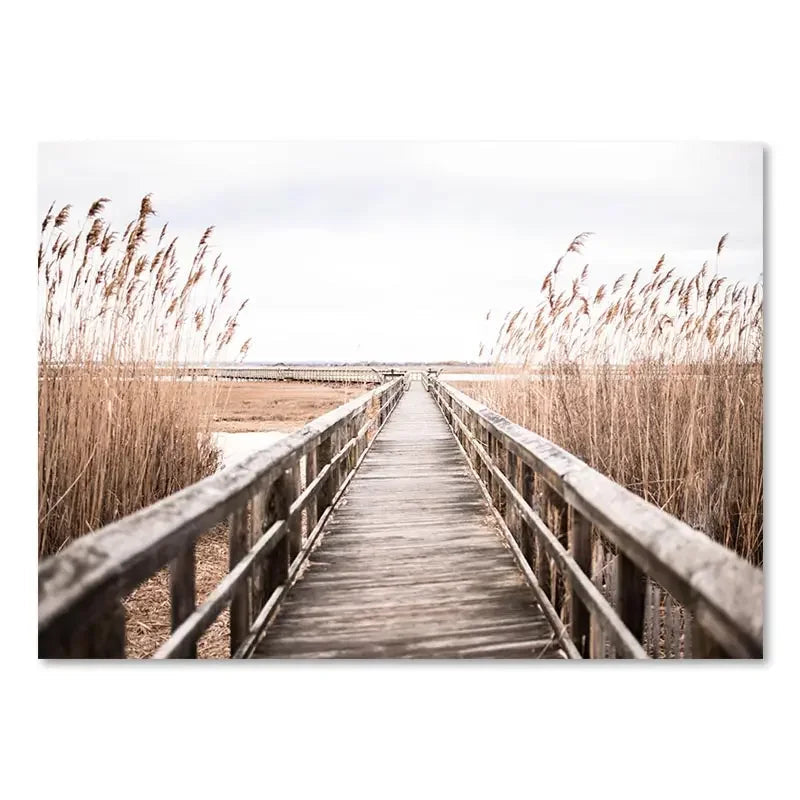 Poster da parete – Stampa su tela – Paesaggio beige con mongolfiera – Verticale – Design moderno per ambienti eleganti