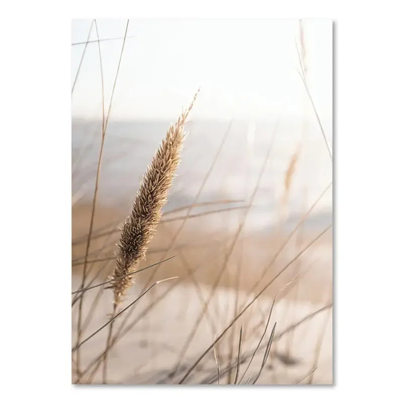 Poster da parete – Stampa su tela – Paesaggio beige con mongolfiera – Verticale – Design moderno per ambienti eleganti