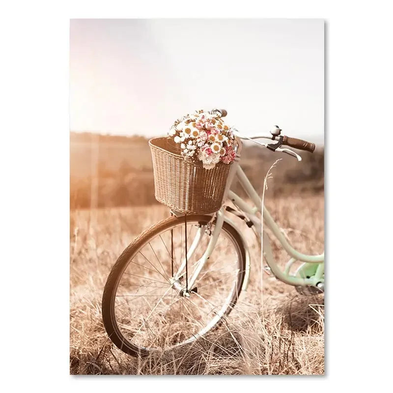 Poster da parete – Stampa su tela – Paesaggio beige con mongolfiera – Verticale – Design moderno per ambienti eleganti