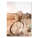 Poster da parete – Stampa su tela – Paesaggio beige con mongolfiera – Verticale – Design moderno per ambienti eleganti